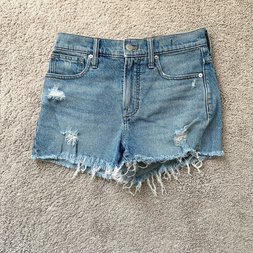 Madewell Perfect Jean Shorts Distressed Denim